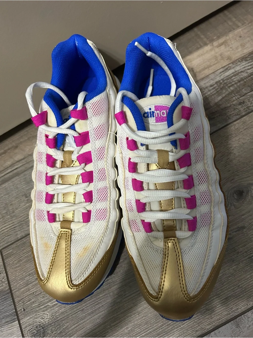 Nike Air Max 95 LE GS Peanut butter & jelly White Gold Blue Pink